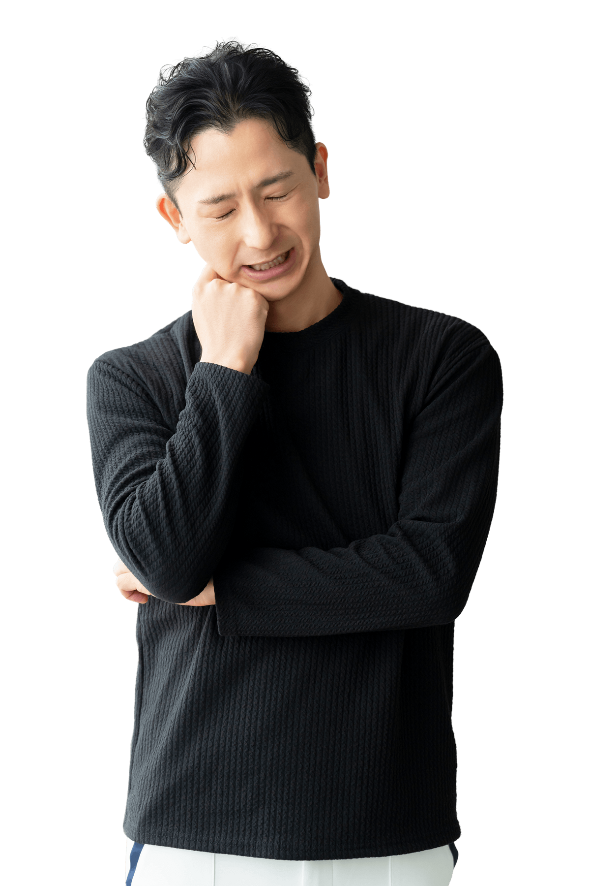 お庭の悩みを抱える男性