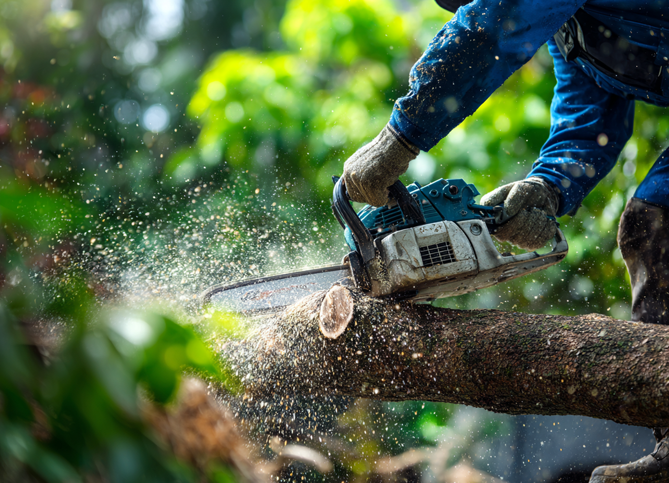 Tree cutting background right
